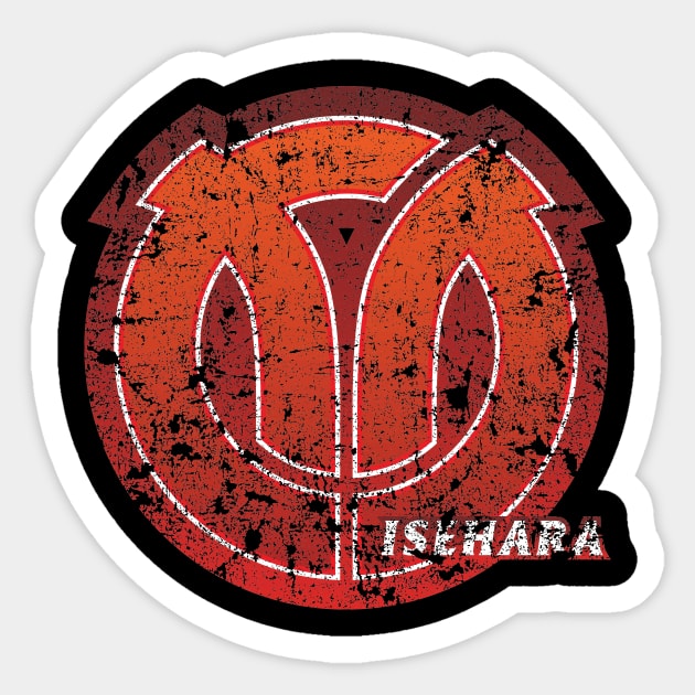 Isehara - Kanaga - Prefecture of Japan - Distressed Sticker by PsychicCat